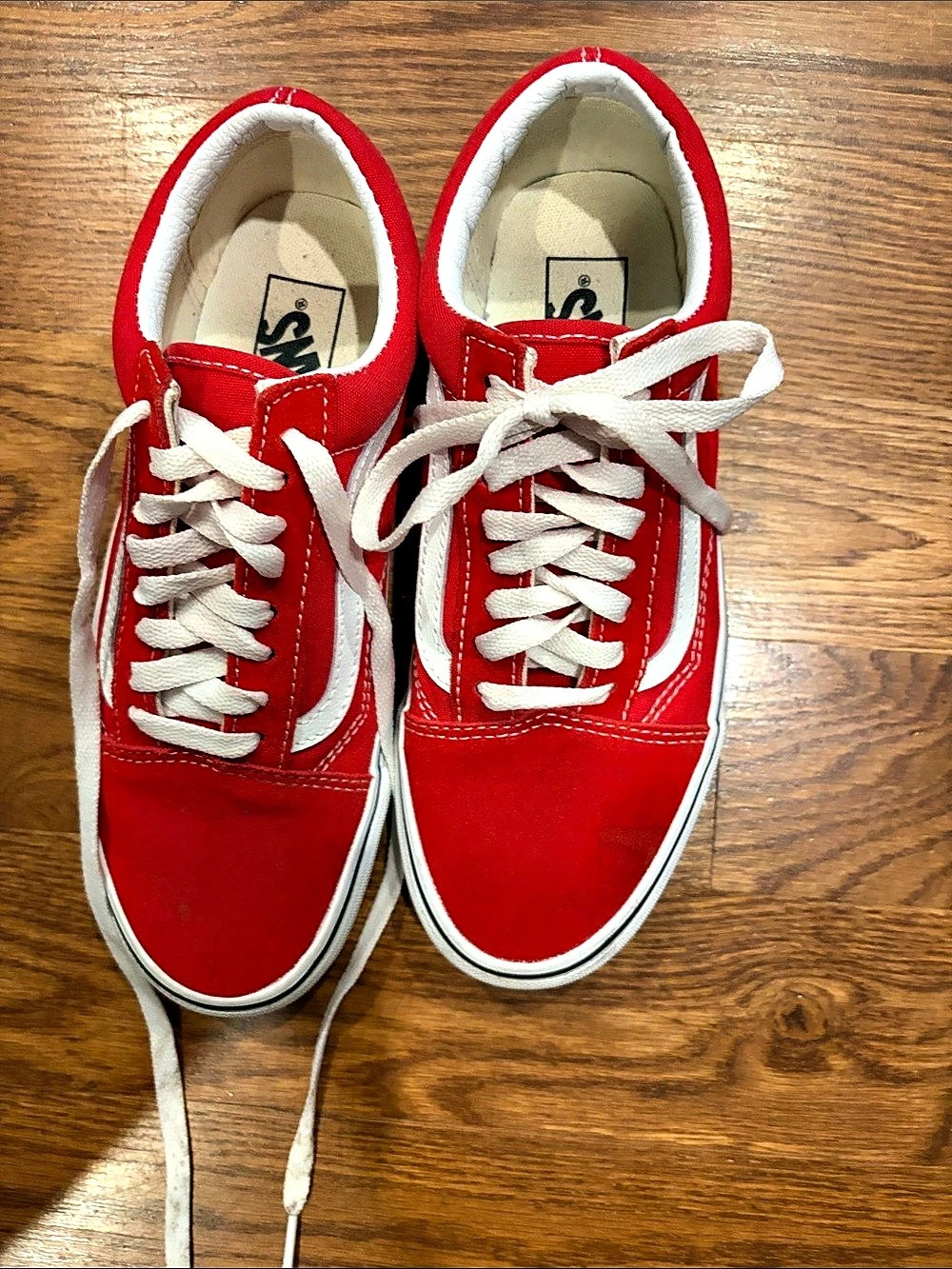 Vans Old Skool (Racing Red / True White) Red & White Sneakers US 6.5